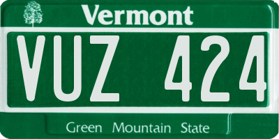 VT license plate VUZ424