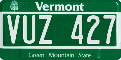 VT license plate VUZ427