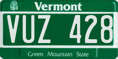 VT license plate VUZ428