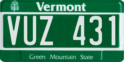 VT license plate VUZ431