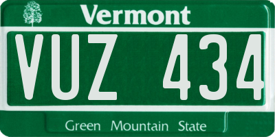 VT license plate VUZ434