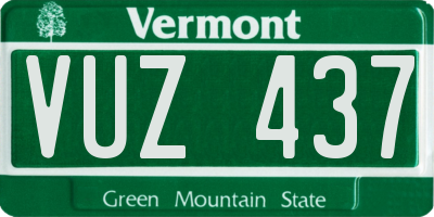 VT license plate VUZ437