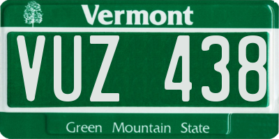VT license plate VUZ438