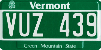 VT license plate VUZ439