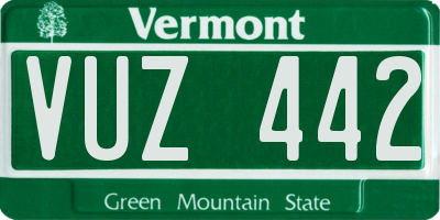 VT license plate VUZ442