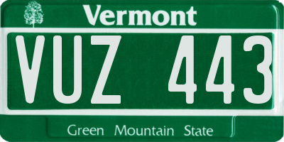 VT license plate VUZ443
