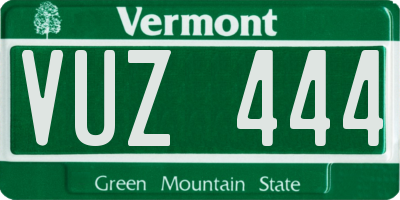 VT license plate VUZ444