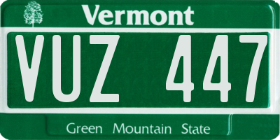 VT license plate VUZ447