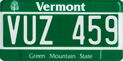 VT license plate VUZ459