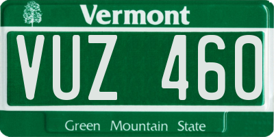VT license plate VUZ460