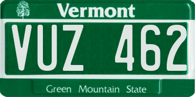 VT license plate VUZ462