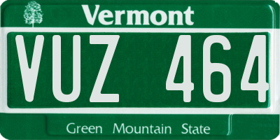 VT license plate VUZ464