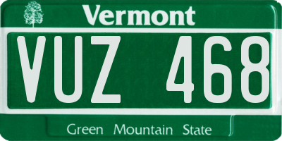 VT license plate VUZ468