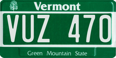 VT license plate VUZ470