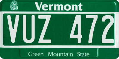 VT license plate VUZ472