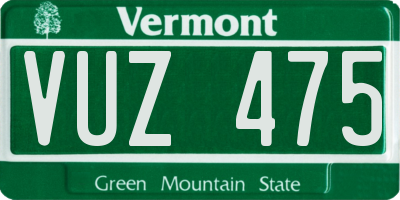 VT license plate VUZ475