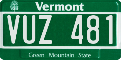 VT license plate VUZ481