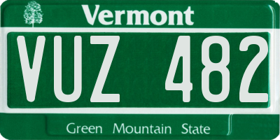 VT license plate VUZ482