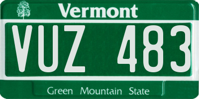 VT license plate VUZ483
