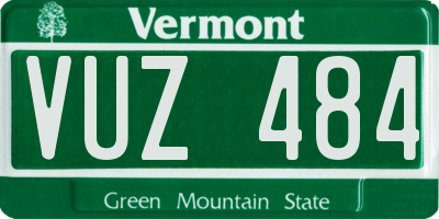 VT license plate VUZ484