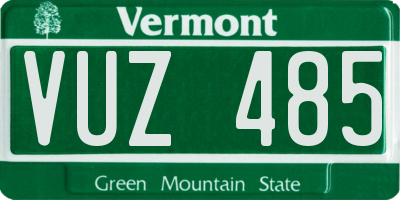 VT license plate VUZ485
