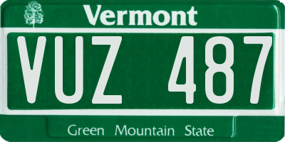 VT license plate VUZ487