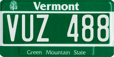 VT license plate VUZ488