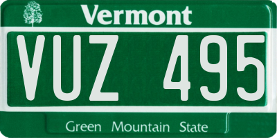 VT license plate VUZ495