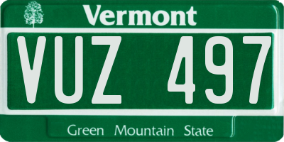 VT license plate VUZ497