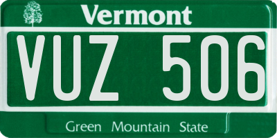 VT license plate VUZ506