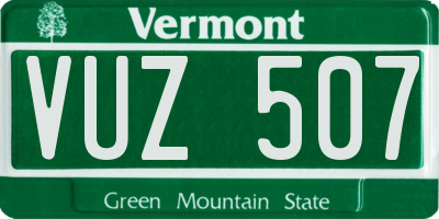 VT license plate VUZ507