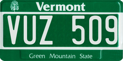 VT license plate VUZ509