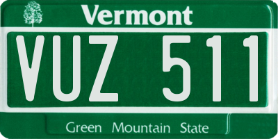 VT license plate VUZ511
