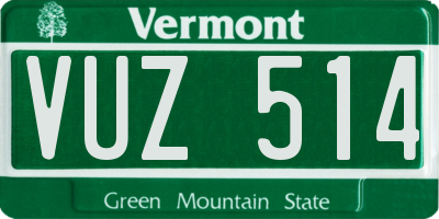 VT license plate VUZ514