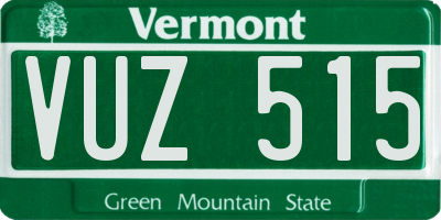 VT license plate VUZ515