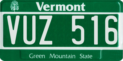 VT license plate VUZ516