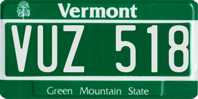 VT license plate VUZ518