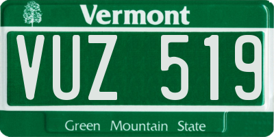 VT license plate VUZ519