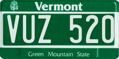 VT license plate VUZ520