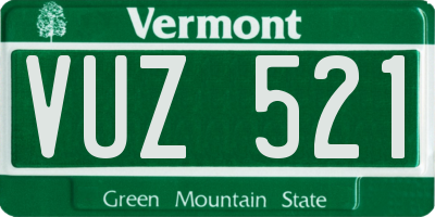 VT license plate VUZ521