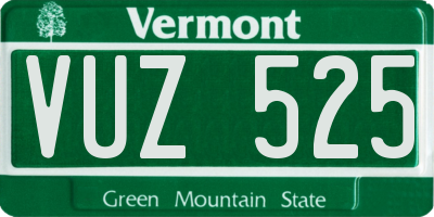 VT license plate VUZ525