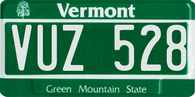 VT license plate VUZ528
