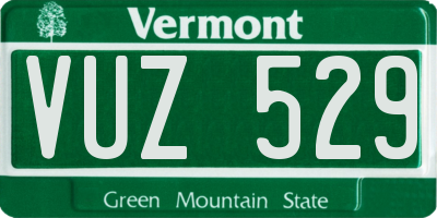 VT license plate VUZ529