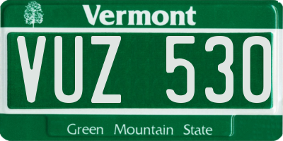 VT license plate VUZ530