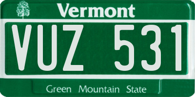 VT license plate VUZ531