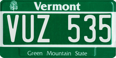 VT license plate VUZ535