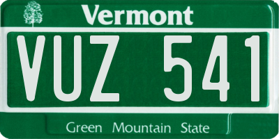 VT license plate VUZ541