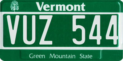 VT license plate VUZ544