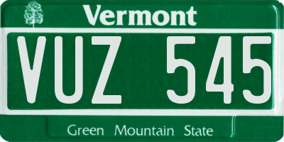 VT license plate VUZ545