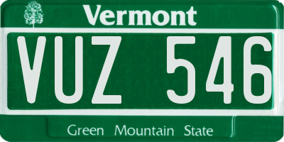 VT license plate VUZ546